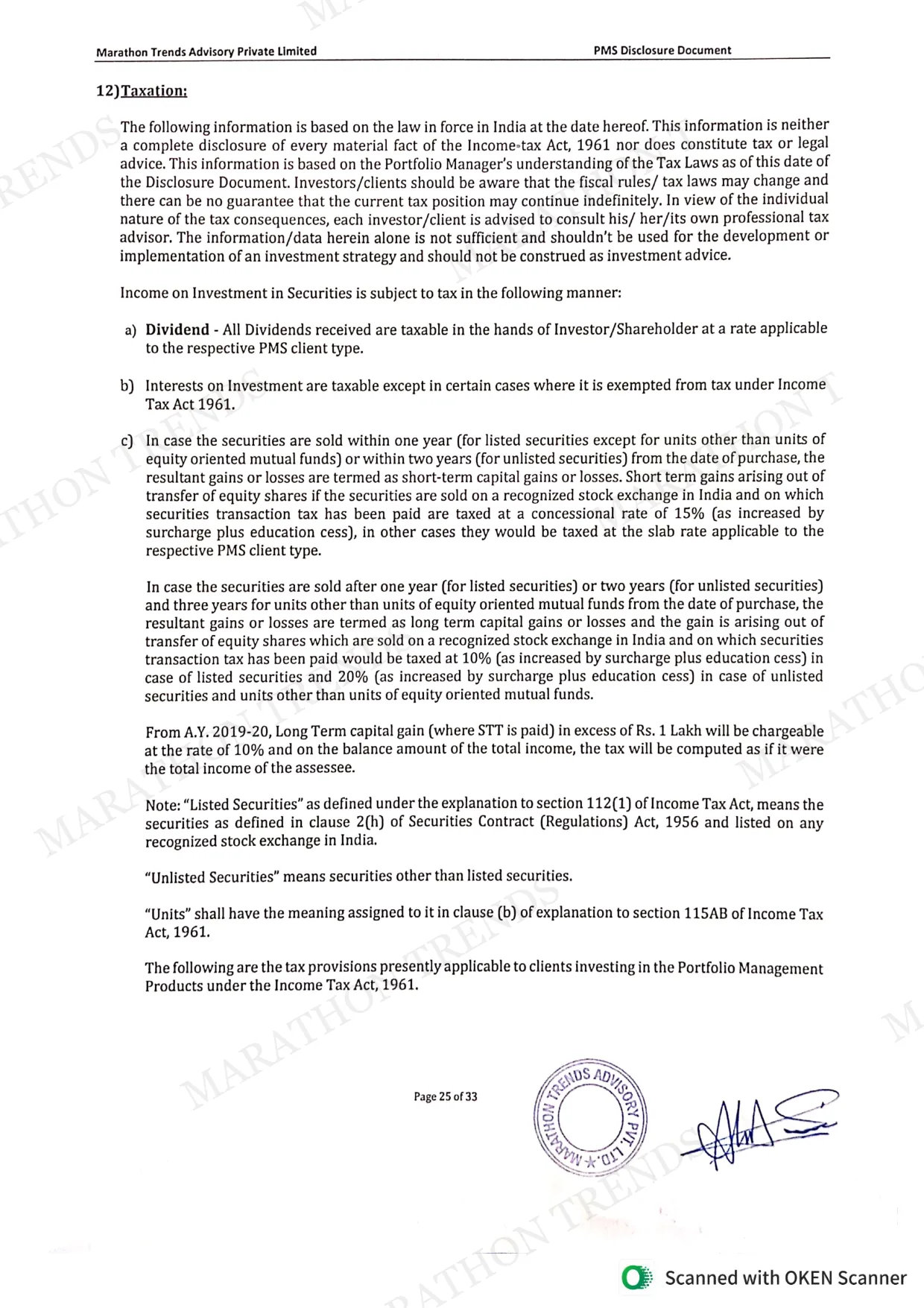Disclosure Document — page 28 of 37